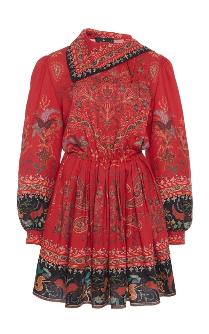 Moda Operandi Etro Printed Wool-silk Mini Dress