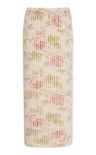 Paco Rabanne Ribbed Knit Floral Midi Skirt