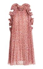 Amur Mimi Ruffled Floral-print Chiffon Mini Dress
