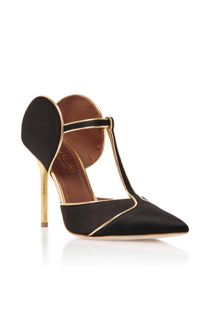Malone Souliers Leather-trimmed Satin Sandals