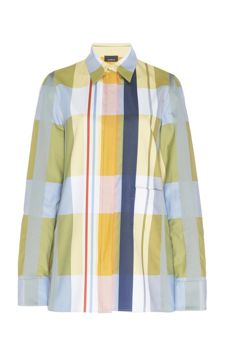 Moda Operandi Akris Printed Collared Cotton-blend Shirt Size: 2