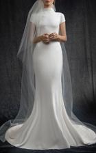 Elizabeth Kennedy Bridal High Neck Cap Sleeve Gown