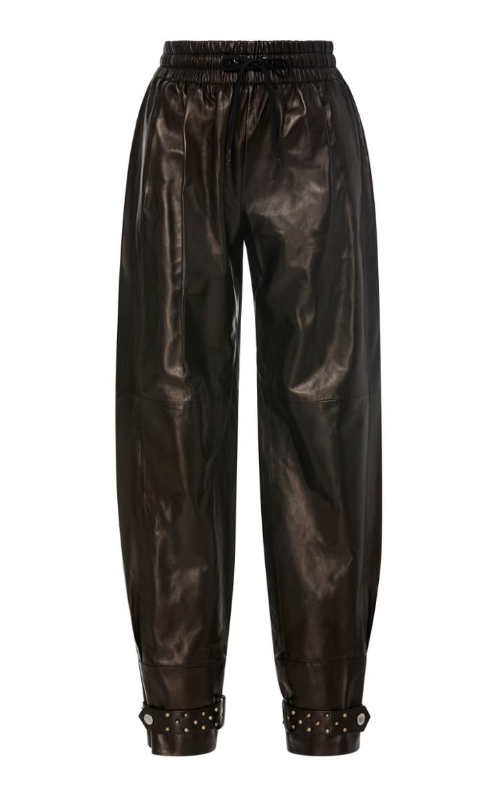 Givenchy Pearl-embellished Leather Tapered Pants