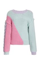 Moda Operandi Loveshackfancy Isaiah Color-blocked Cotton-blend Sweater