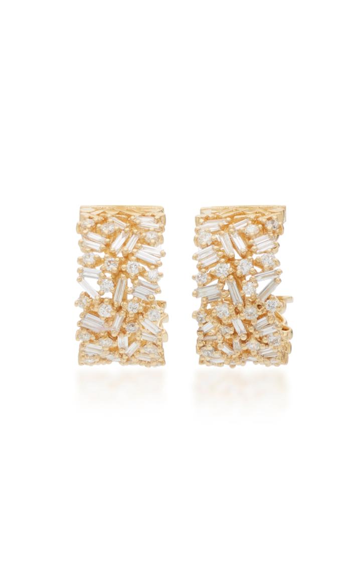 Suzanne Kalan 18k Gold Mini Diamond Hoop Earrings