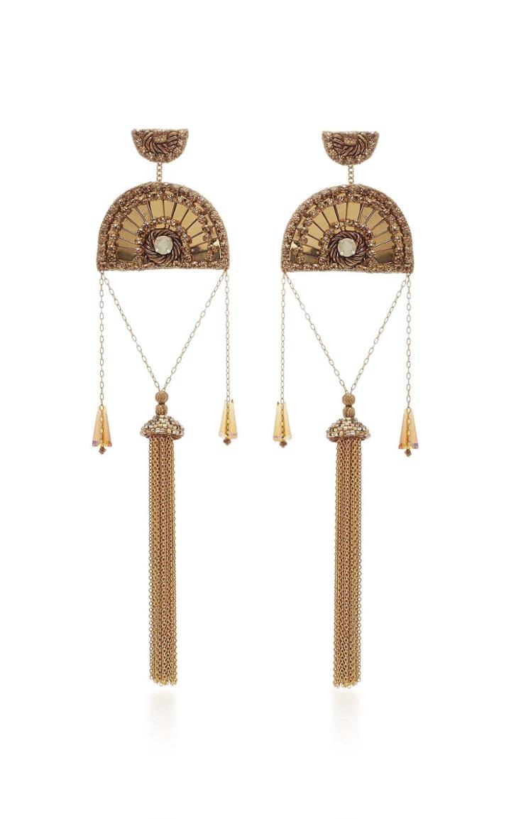Deepa Gurnani Embellished Tassel Drop Earrings