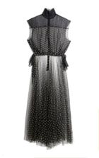 Saptodjojokartiko Black High Neck Dots Dress With Drawstring