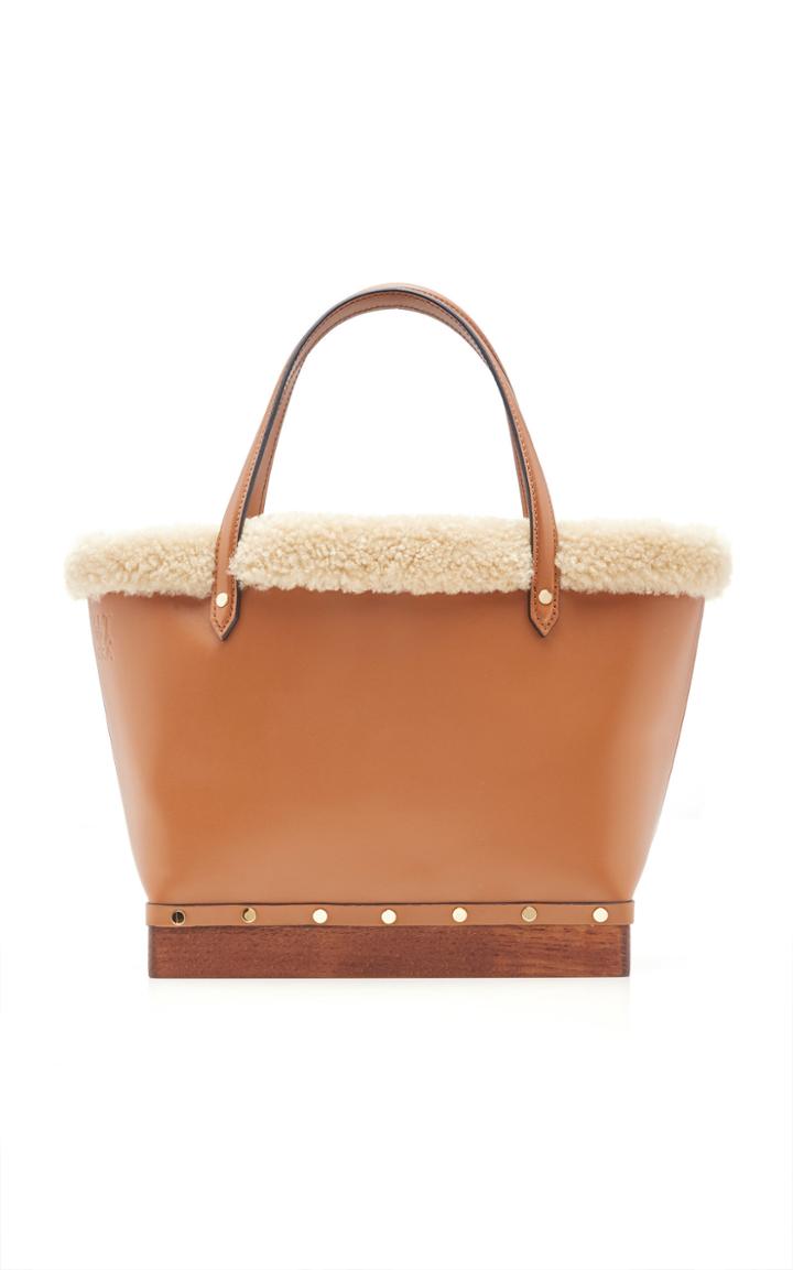Altuzarra Clog Small Shearling-trimmed Leather Bag