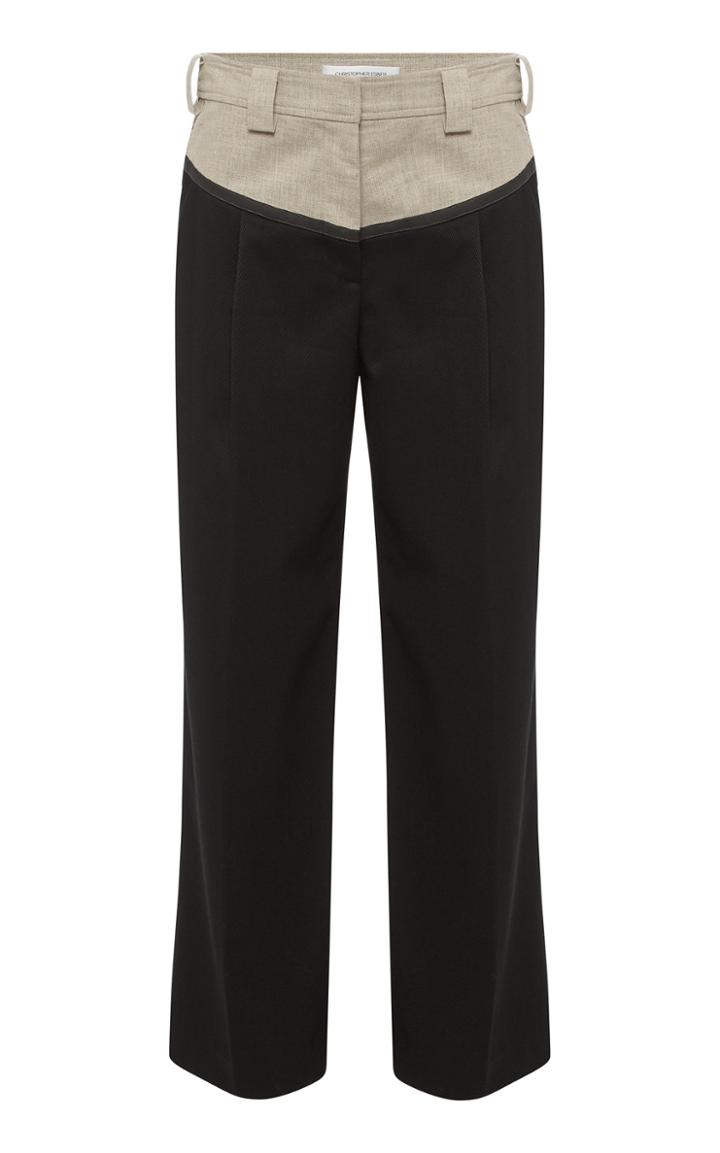 Moda Operandi Christopher Esber Maverick Two-tone Linen-satin Tapered Pants