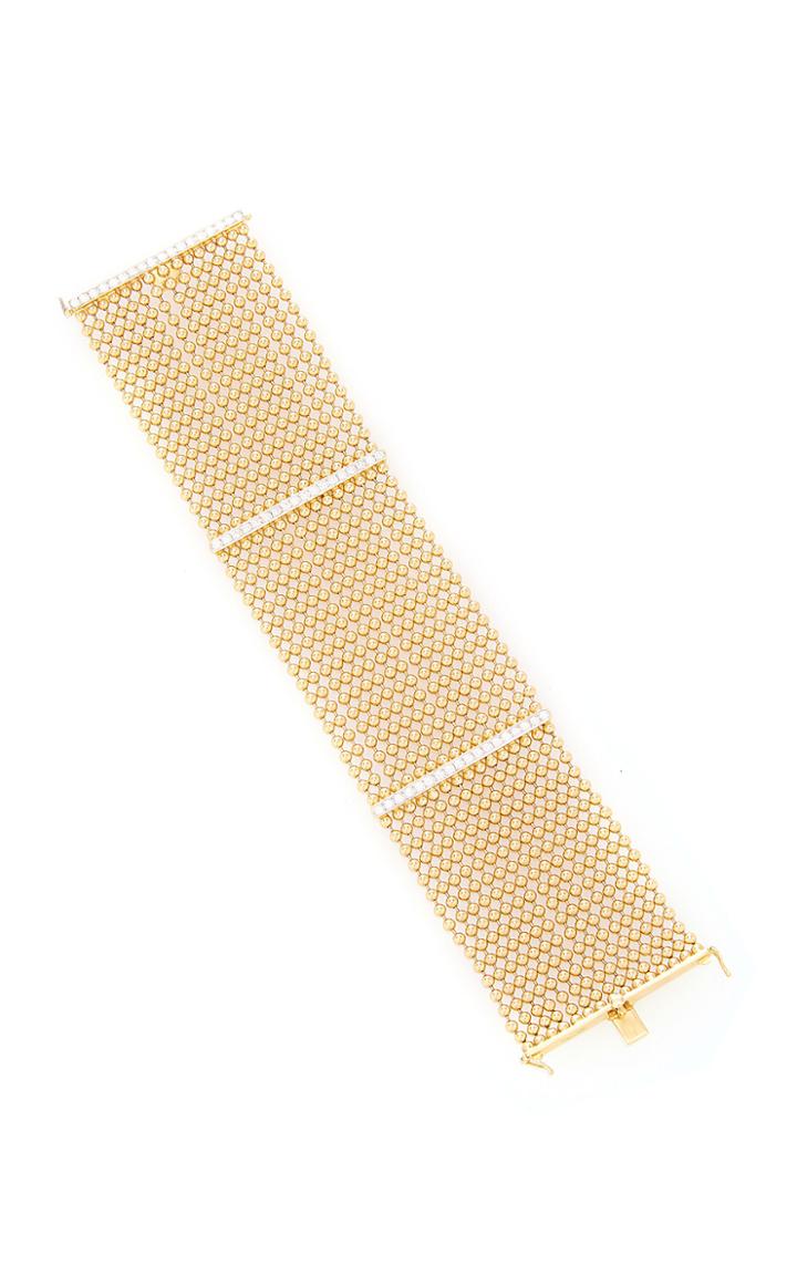 Maria Canale 15-strand 18k Gold Ball Chain And Diamond Bracelet