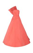 Oscar De La Renta Bow-accented Faille Strapless Gown