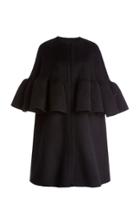 Moda Operandi Huishan Zhang Monrow Ruffled Wool-blend Coat