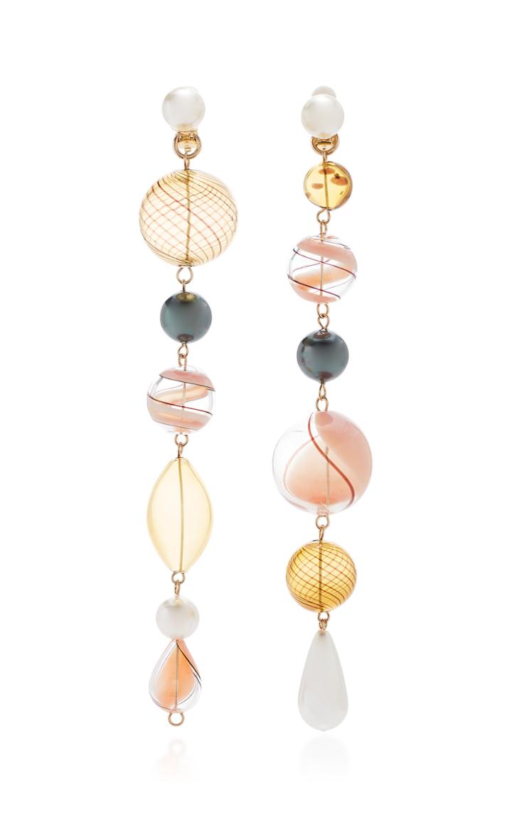 Beck Jewels The Masque Gold-plated Pearl And Glass Earrings