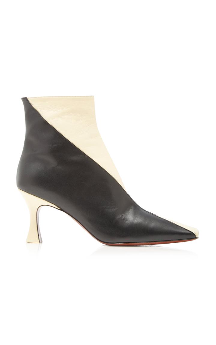 Manu Atelier Duck Two-tone Leather Ankle Boots