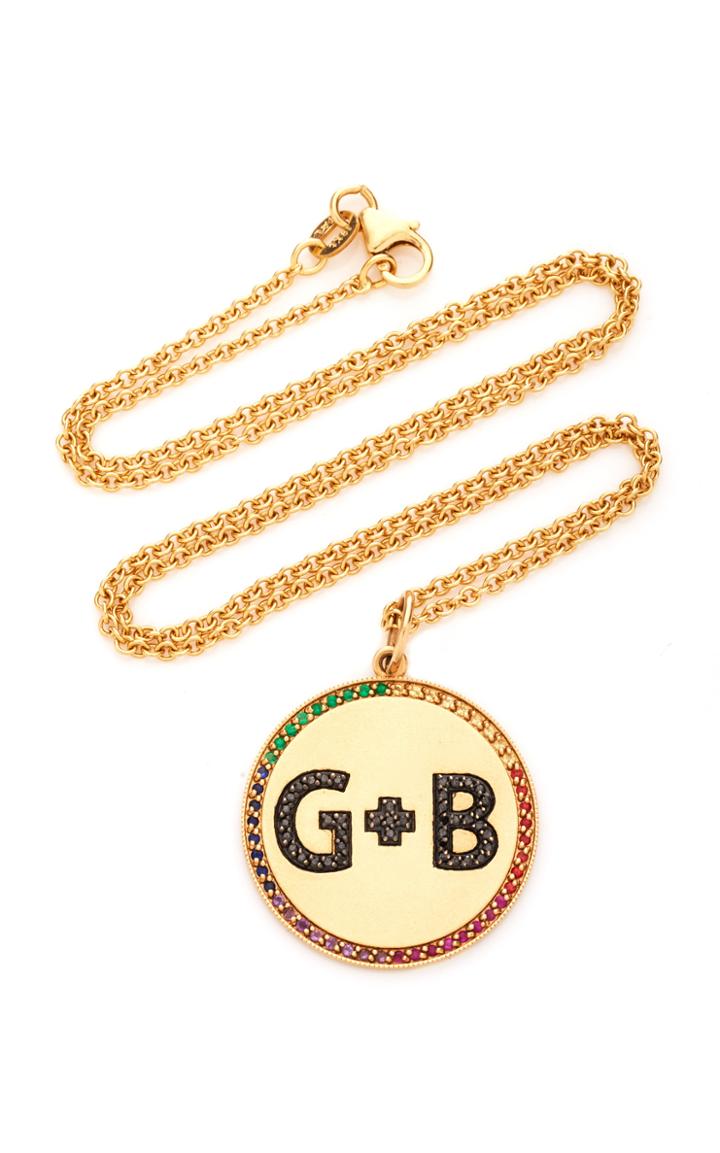 Moda Operandi Andrea Fohrman 14k Yellow Gold Custom Two Letter Initials Pendant