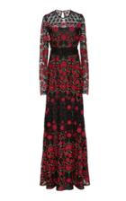 Naeem Khan Floral Embroidered Gown