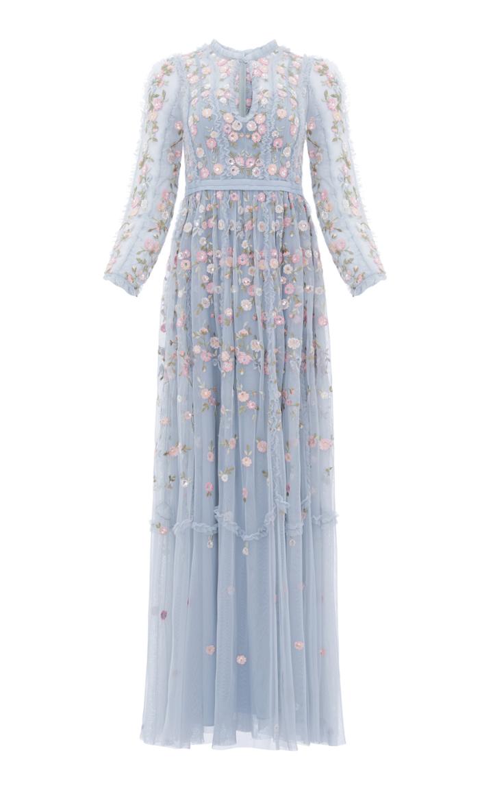 Moda Operandi Needle & Thread Wallflower Embroidered Tulle Gown Size: 8