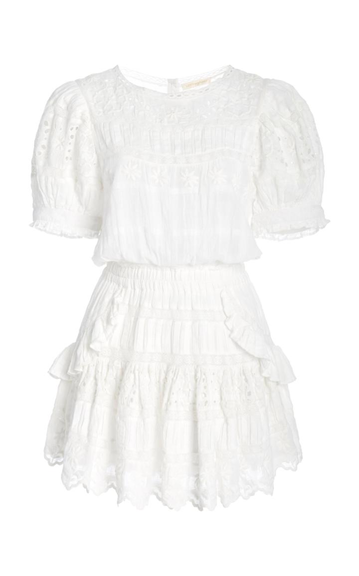 Loveshackfancy Augustine Broderie Anglaise Cotton-voile Mini Dress