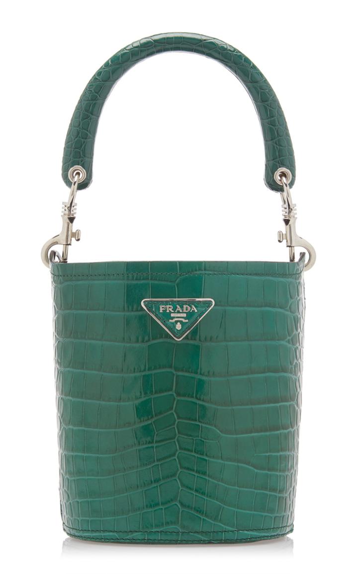 Moda Operandi Prada Shiny Alligator Bucket Bag