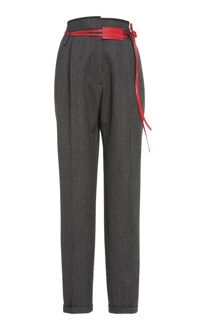 Victoria Beckham Belted Wool-blend Pants