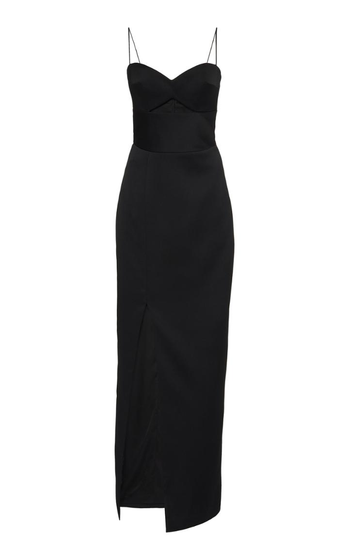 Rasario Exclusive Cutout Satin Midi Dress