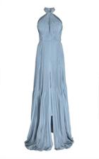 Burnett New York Ocean Pleated Evening Gown