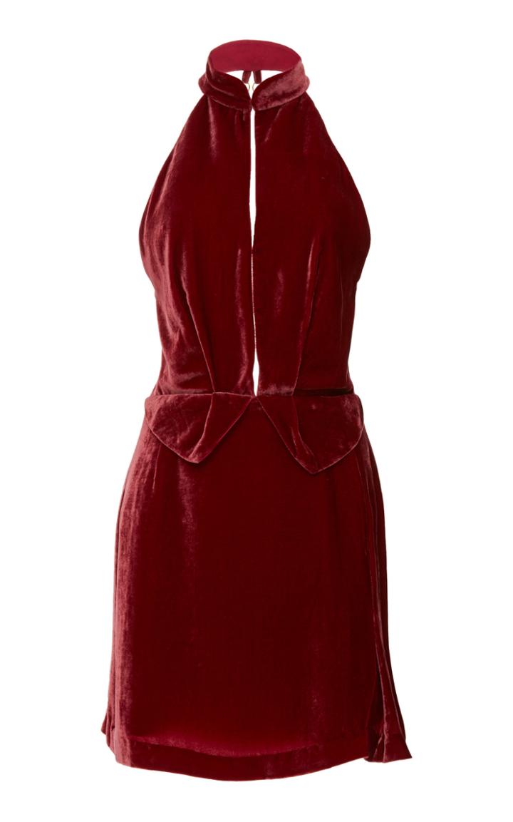 Cult Gaia Rose Mao Collar Halter Minidress