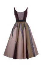Hussein Bazaza Voluminous Metallic Silk Midi Dress