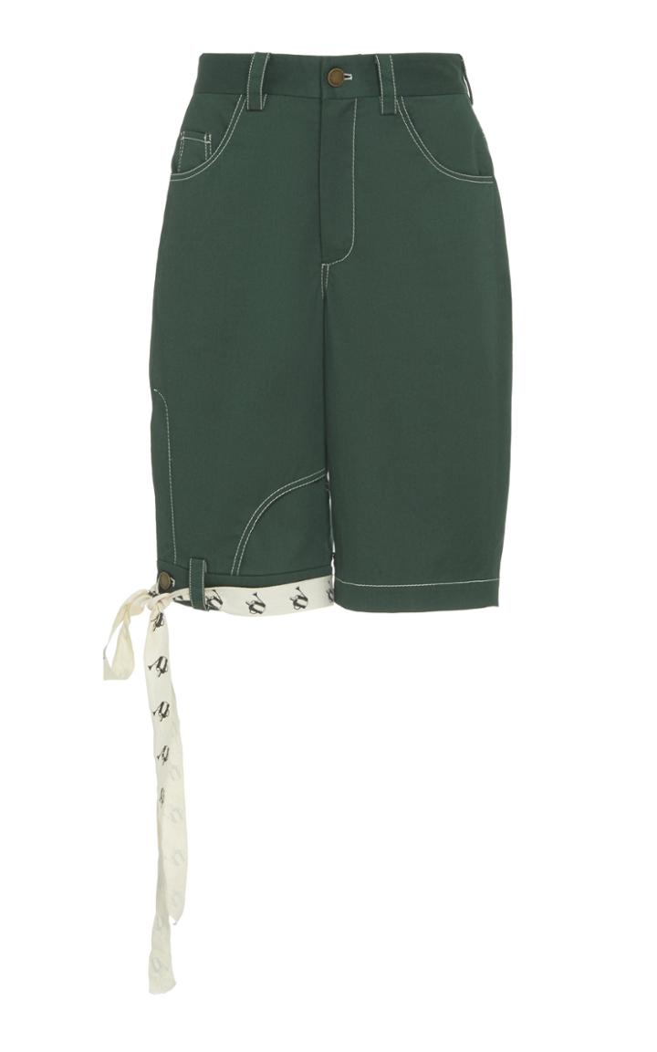 Moda Operandi Monse Ribbon-embellished Cotton-blend Shorts Size: 0