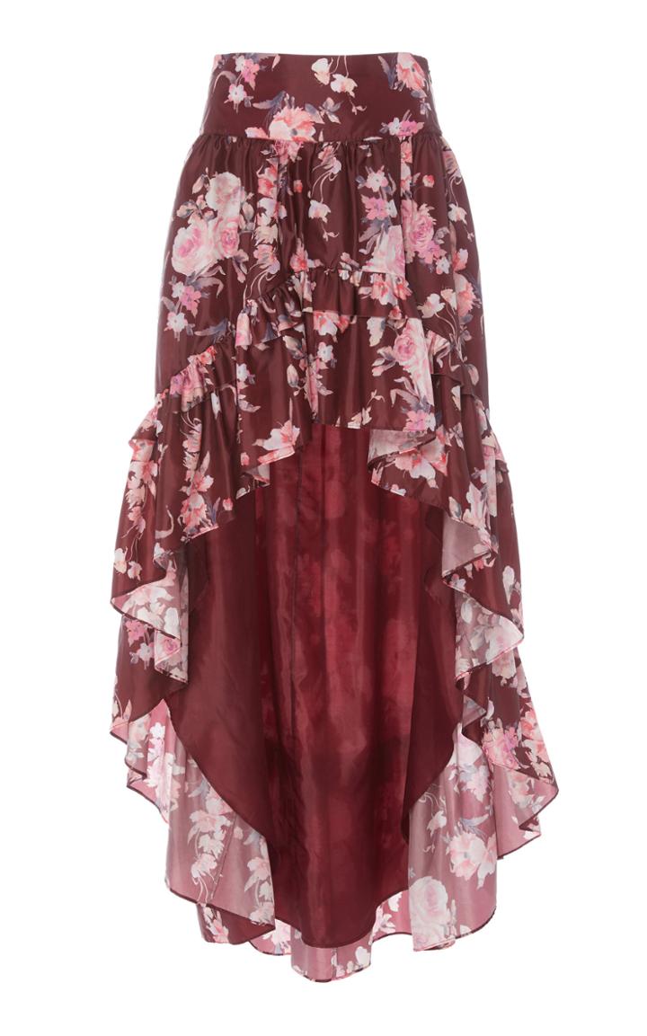 Loveshackfancy Kalista Floral High Low Skirt