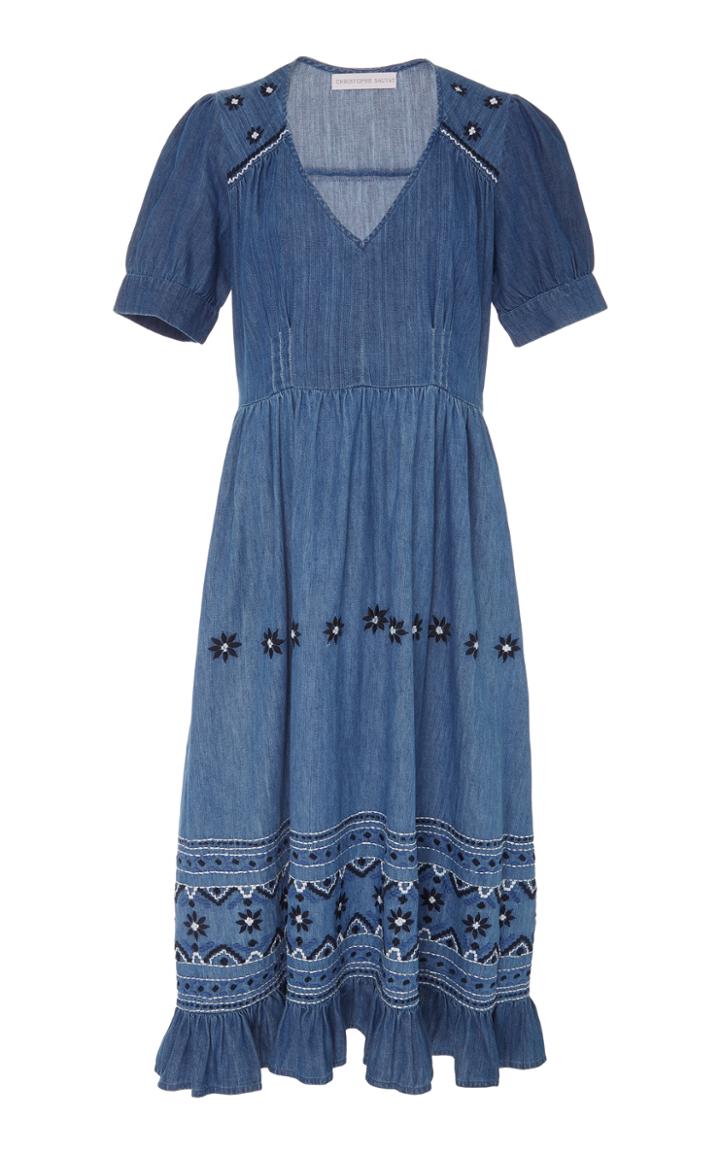 Christophe Sauvat Denim Doll Midi Dress