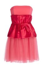 Paule Ka Silk Duchess Satin Corset Tulle Dress