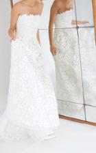 Carolina Herrera Bridal Gertrude Lace Strapless Gown With Contrast Back Bow