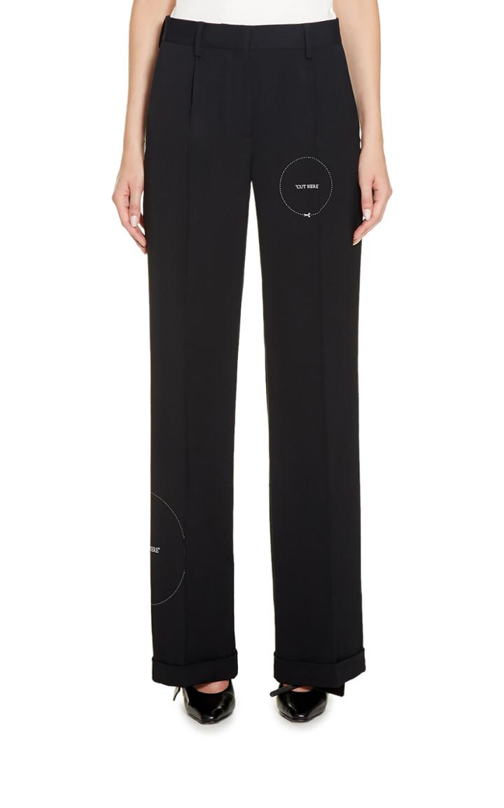 Moda Operandi Off-white C/o Virgil Abloh Gabardine Straight-leg Trousers Size: 36