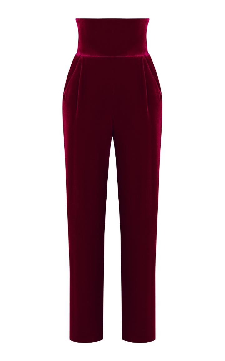 Rasario High-rise Silk-blend Velvet Straight-leg Pants
