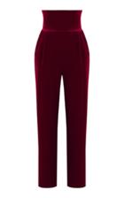 Rasario High-rise Silk-blend Velvet Straight-leg Pants