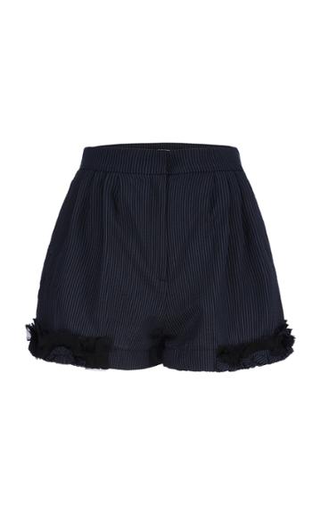 Bourie Ruffled Wool-blend Shorts