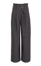 Ganni Belted Cotton-blend Wide-leg Pants Size: 34