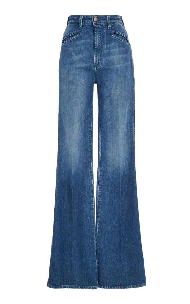 Philosophy Di Lorenzo Serafini Denim High Waisted Flared Trouser