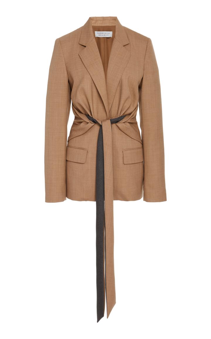 Gabriela Hearst Grant Contrast Knotted Wool-blend Blazer