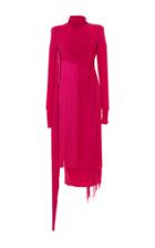 Emilio Pucci Long Sleeve Draped Fringe Dress