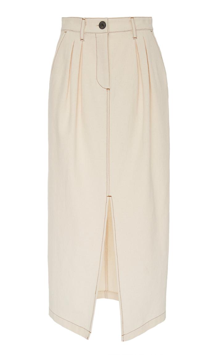 Mara Hoffman Florence Contrast-stitch Cotton Midi Skirt