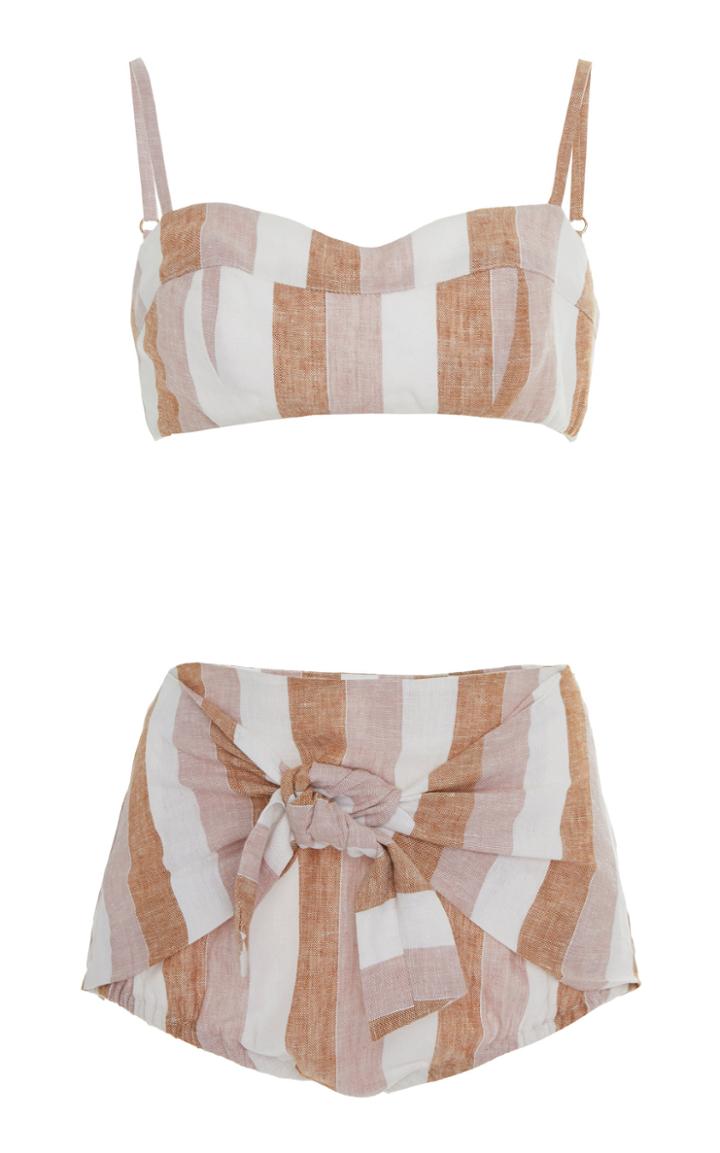 Adriana Degreas Striped Top/shorts Set