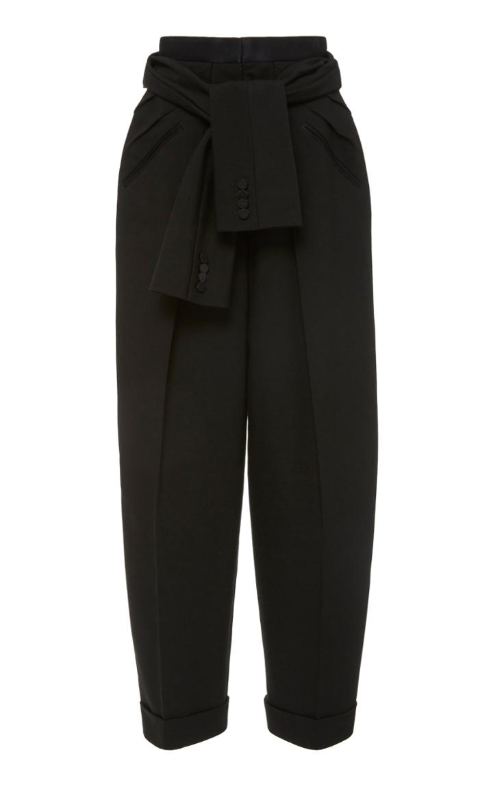 Alexander Wang Tie-waist Crepe Tuxedo Pants