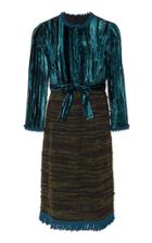 Anna Sui Fringe-trimmed Mixed-media Dress