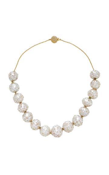 Renee Lewis 18k Gold Diamond And Pearl Necklace