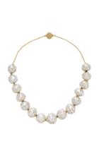 Renee Lewis 18k Gold Diamond And Pearl Necklace
