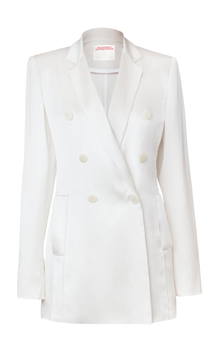 Moda Operandi Alejandra Alonso Rojas Silk Double-breasted Blazer Size: 0