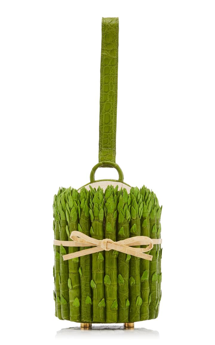 Moda Operandi Nancy Gonzalez Asparagus Crocodile Novelty Clutch
