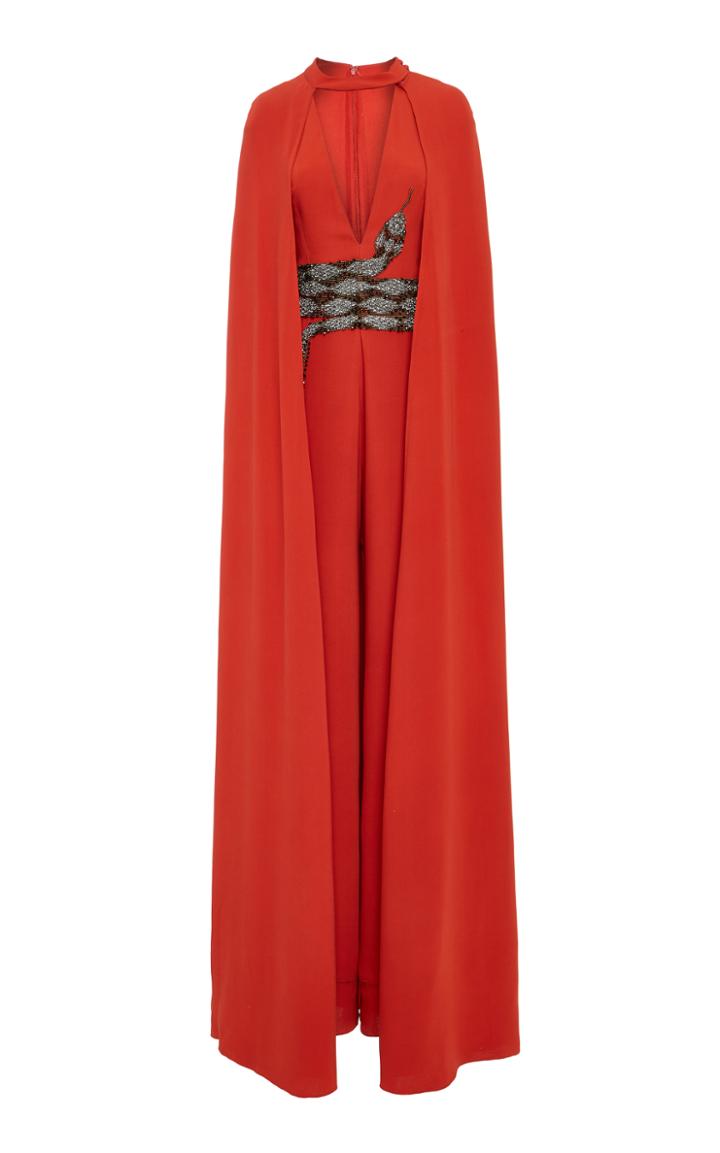 Moda Operandi Cucculelli Shaheen Marcasite Diamondback Cape Jumpsuit